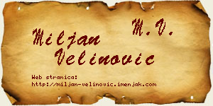 Miljan Velinović vizit kartica